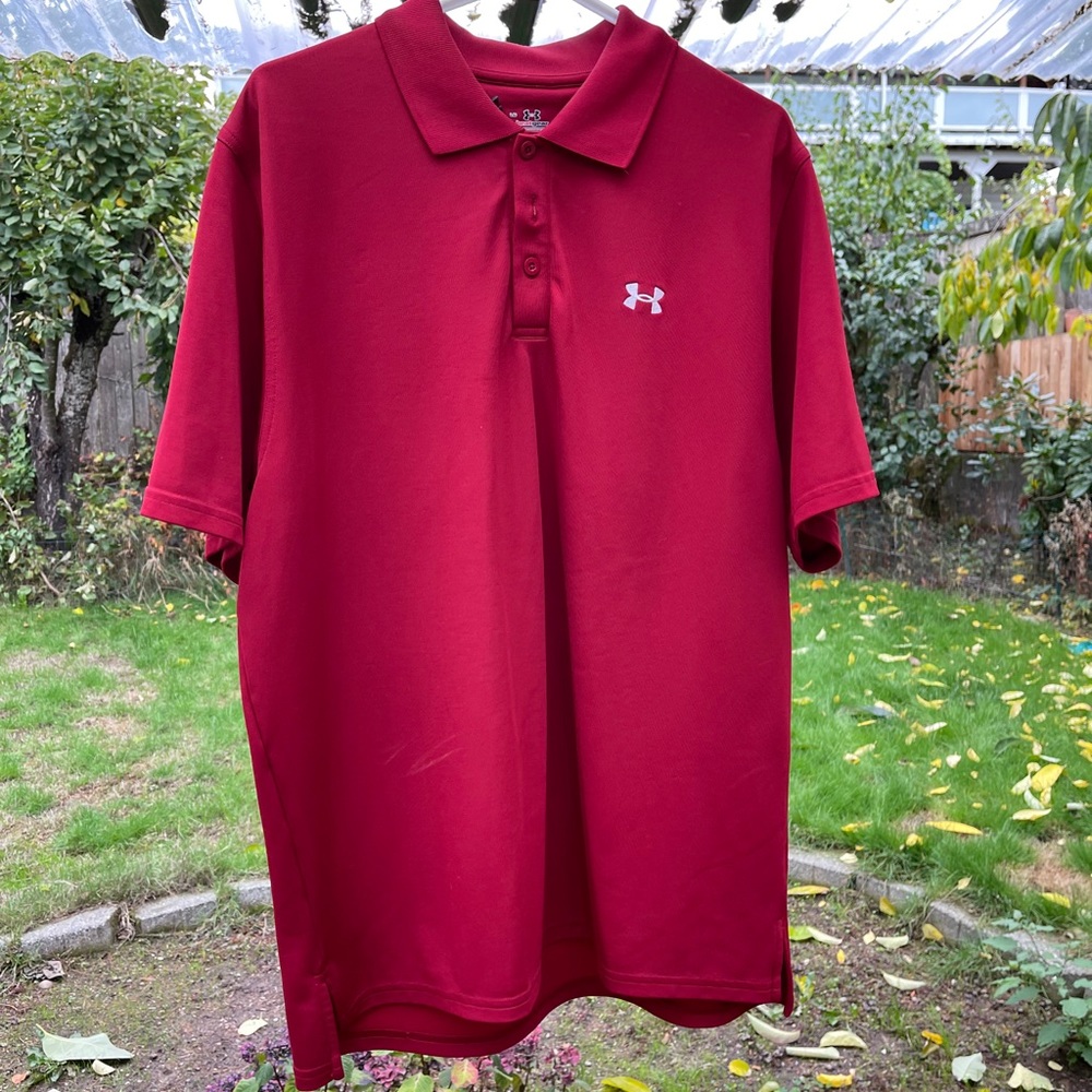 Mens red under armour polo